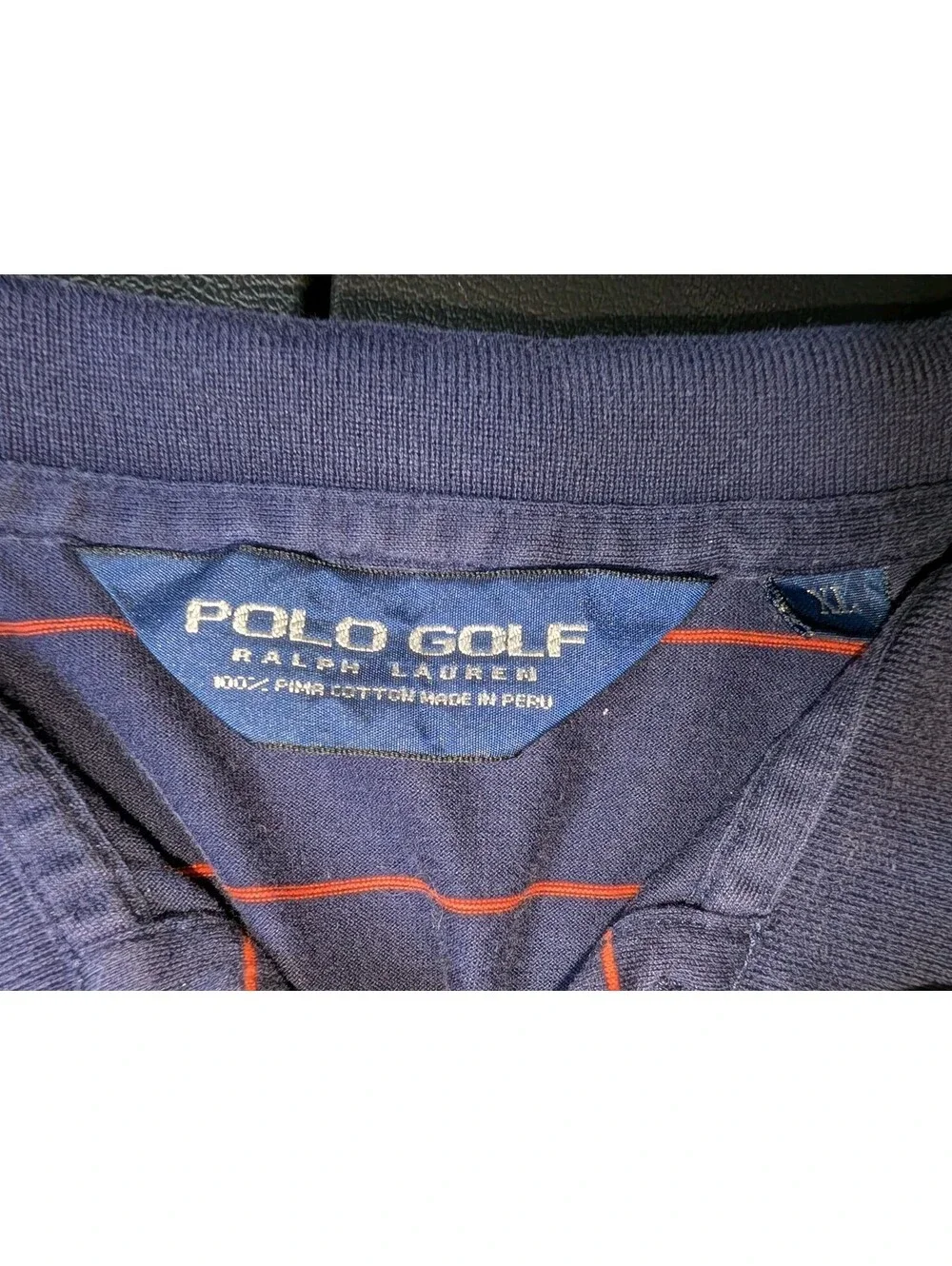 Polo Ralph Lauren Golf Polo Long Sleeve Striped Blue Orange XL West Lake